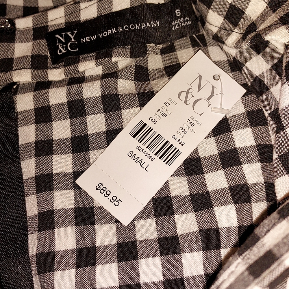New York & Company Gingham Jumpsuit NWT - Picture 6 of 6